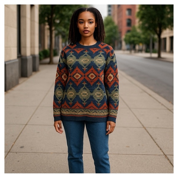 Denim & Supply Ralph Lauren Southwest Aztec Knit Sweater Size Medium - Picture 1 of 8
